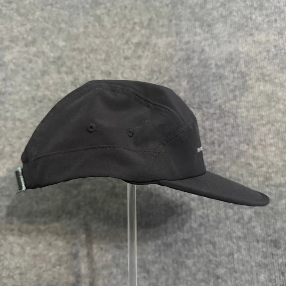 Vuori The Rise The Shine 5 Panel Performance Hat Black Adjustable Strapback Cap